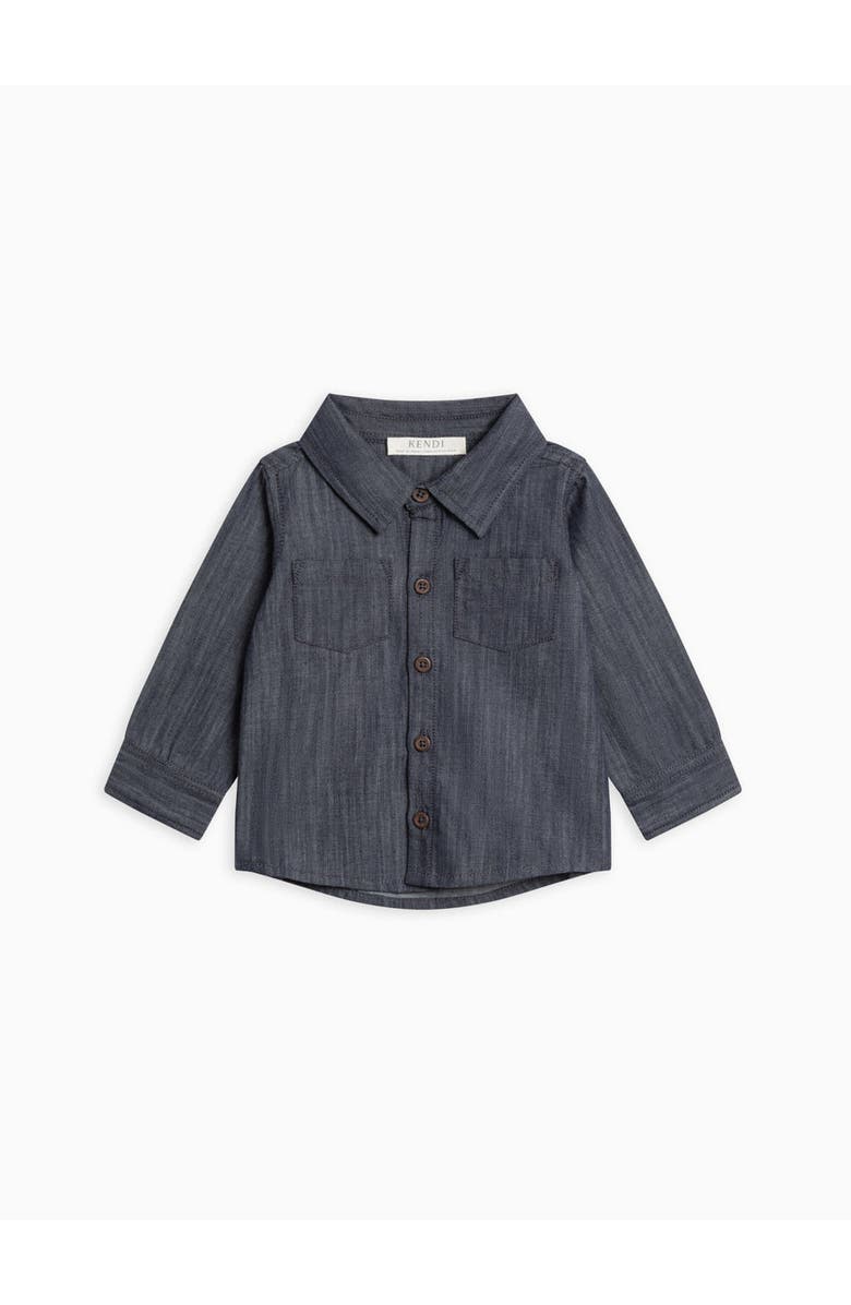 Kendi Hayes Chambray Long Sleeve Collared Shirt, Main, color, Chambray