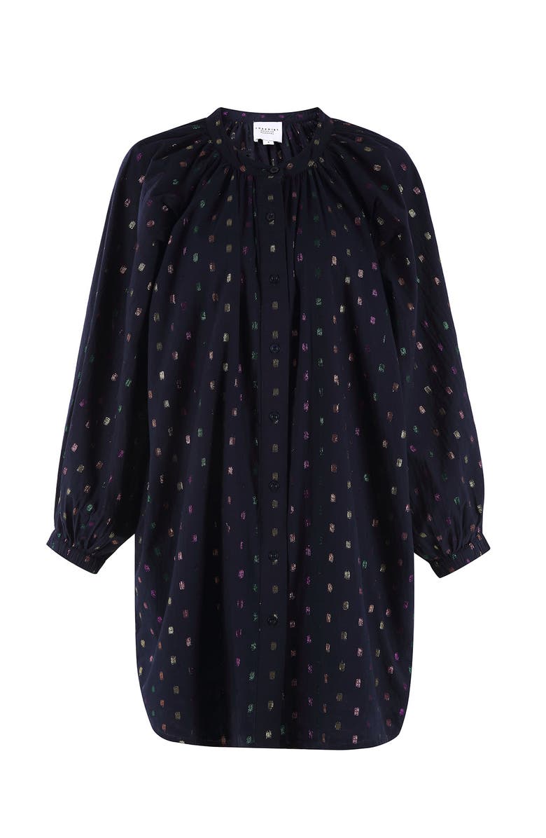 The Shirt by Rochelle Behrens The Minka Dress, Main, color, Navy Lurex