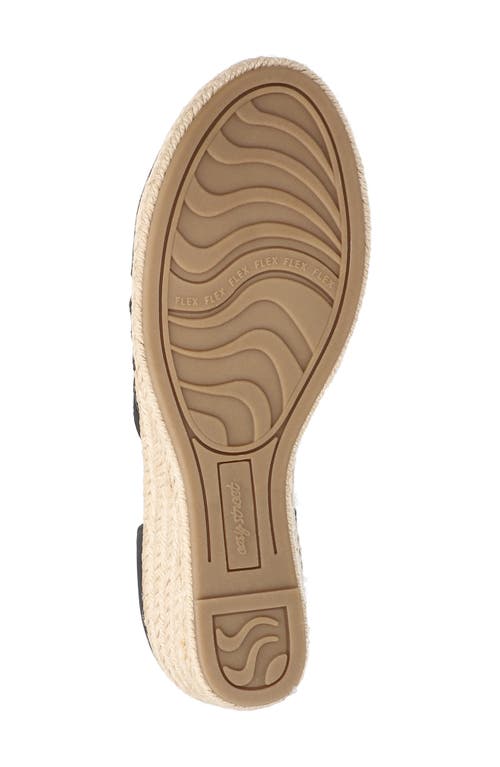 Shop Easy Street Daytona Ankle Strap Espadrille Platform Wedge In Black
