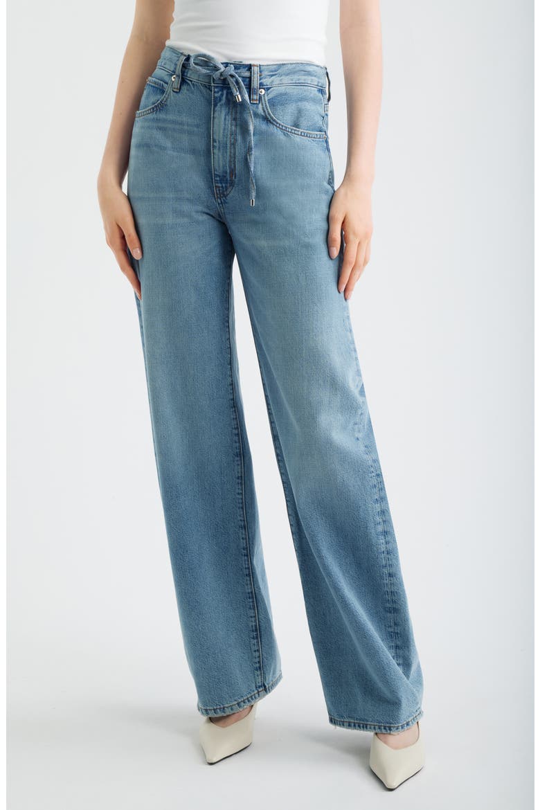 The Off Duty Drawstring Bow Jeans, Main, color, AFTERGLOW