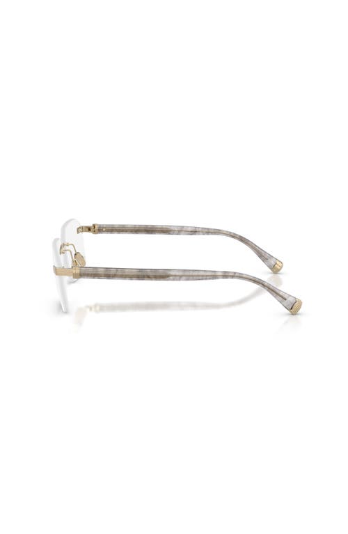 Brunello Cucinelli 57mm Rectangle Optical Glasses In Gold