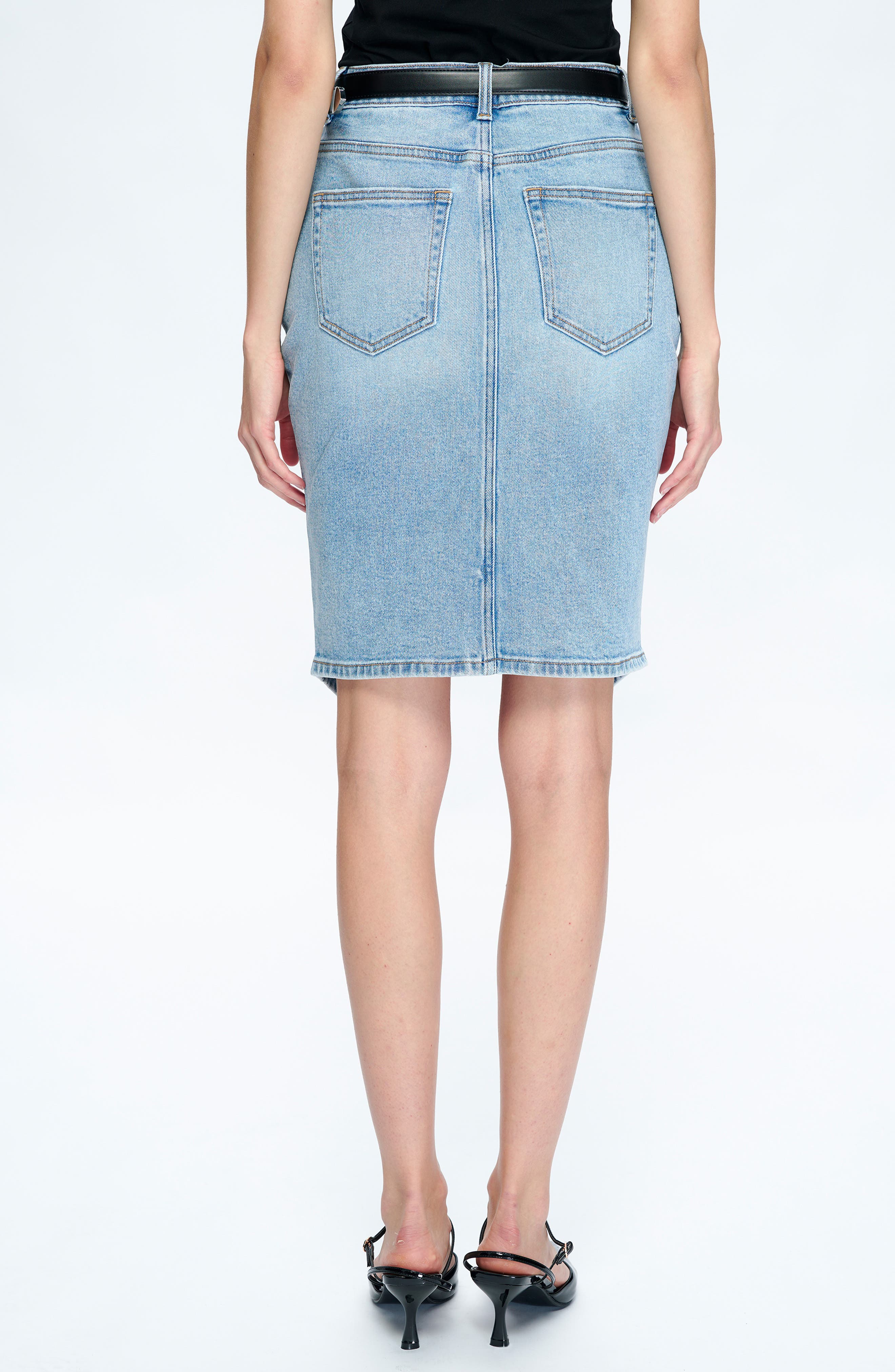 Tara Mid Rise Front Slit Midi Skirt - image 2