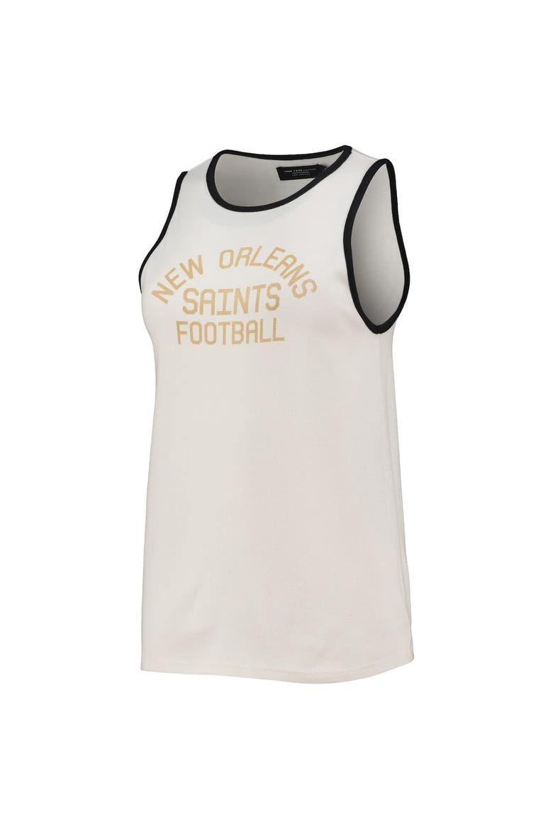 Women's Junk Food White/Black New Orleans Saints Throwback Pop Binding Scoop Neck Tank Top, Alternate, color, White