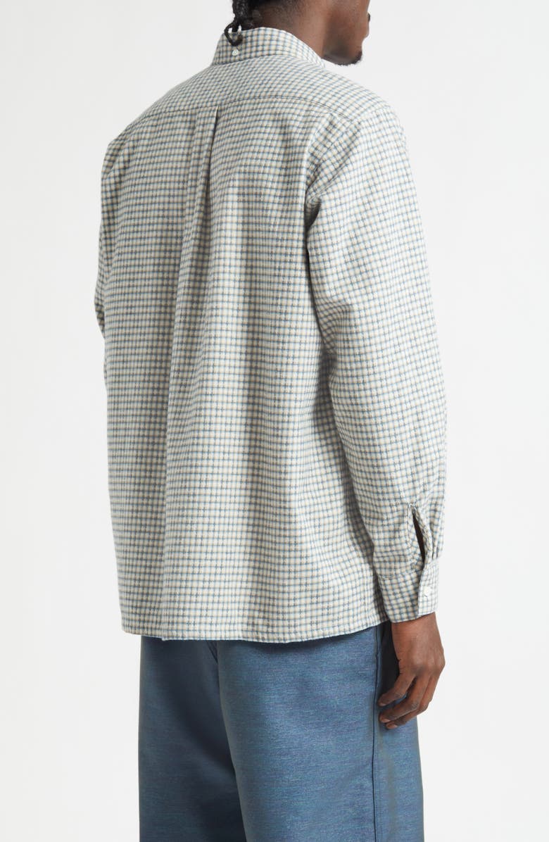 BEAMS Plaid Dobby Button-Down Shirt, Alternate, color, White