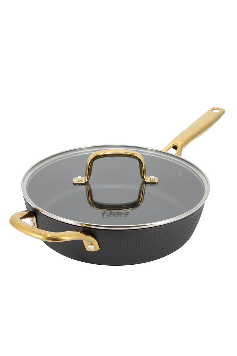 Abbottsford 4 Quart Nonstick Aluminum Saute Pan with Glass Lid, Main, color, Black