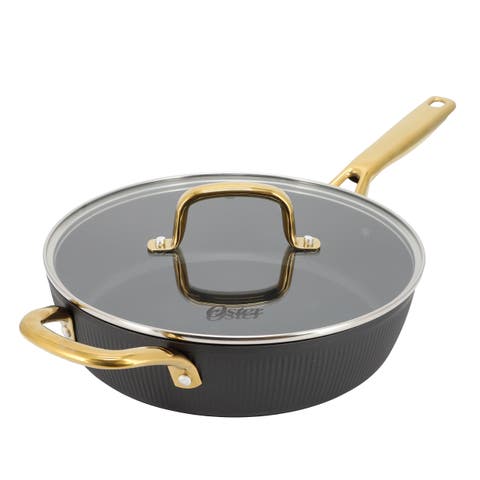 Abbottsford 4 Quart Nonstick Aluminum Saute Pan with Glass Lid