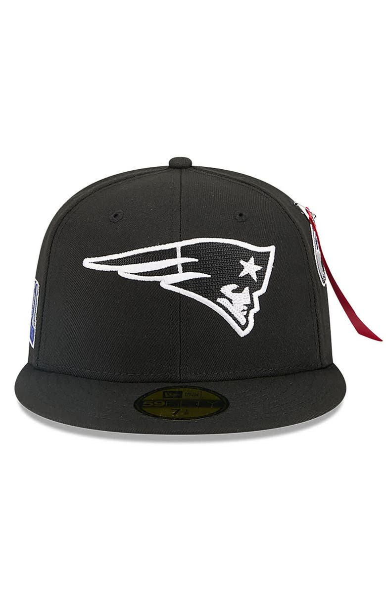 New Era x Alpha Industries Men's New Era x Alpha Industries Black New England Patriots 59FIFTY Fitted Hat, Alternate, color,
