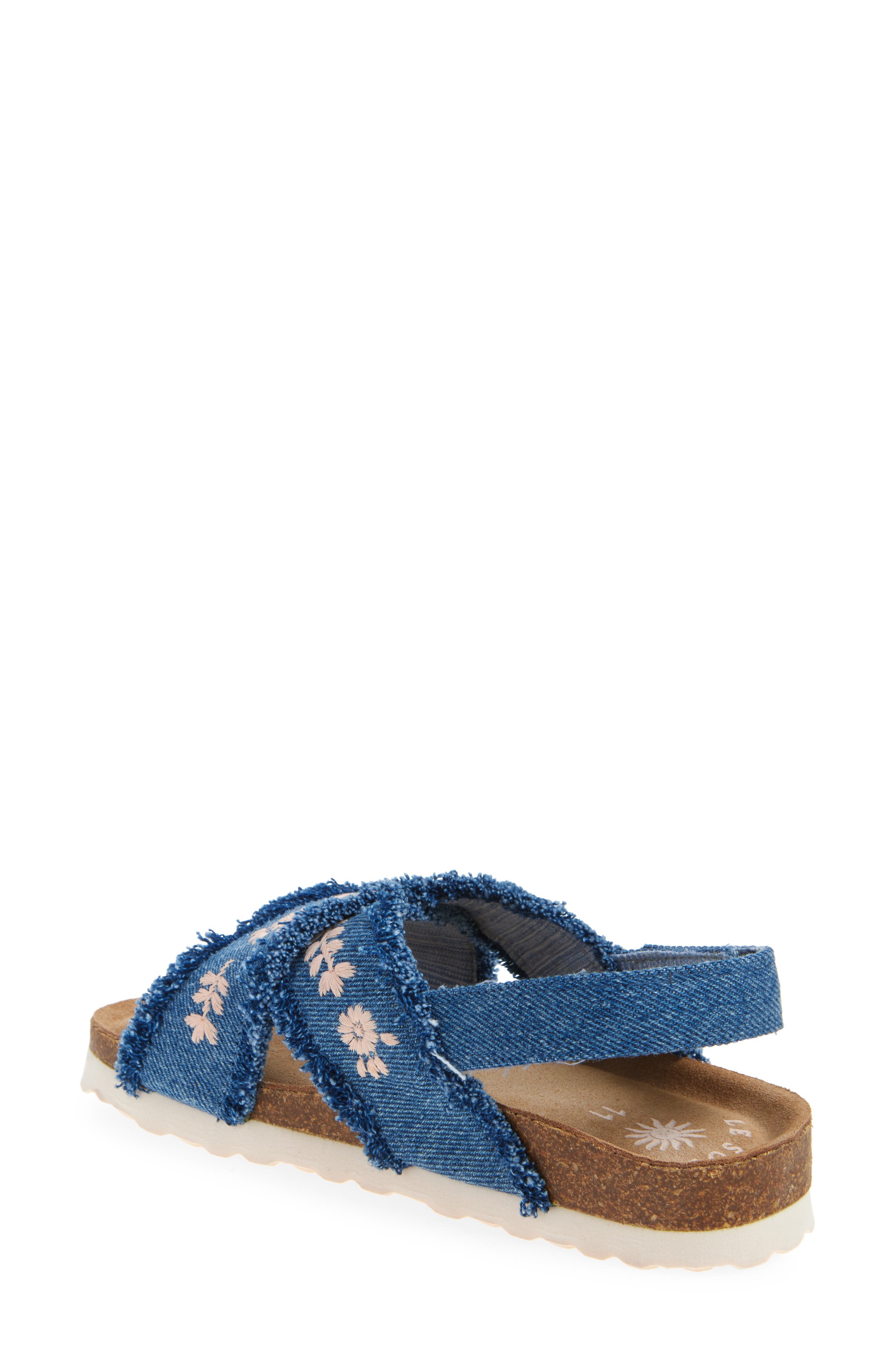 NEXT Kids
 Embroidered Slingback Sandal, Alternate, color, Denim/ Brown