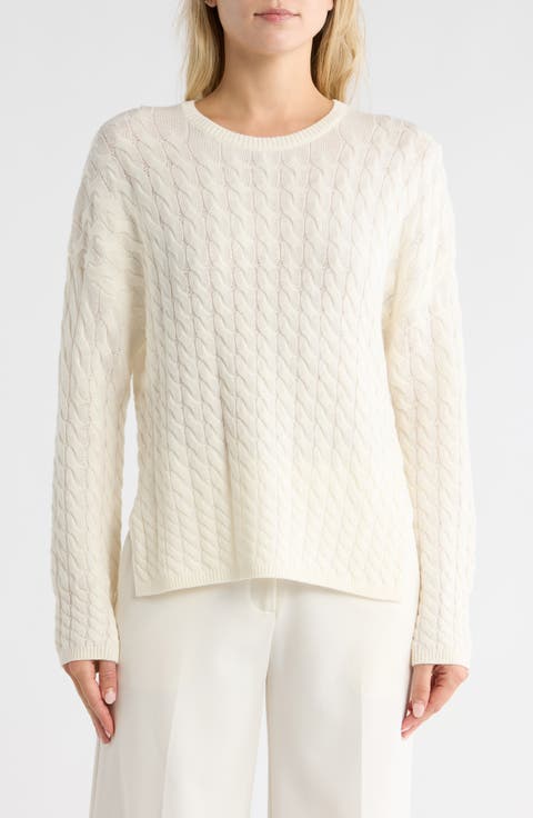 Kareina Cable Stitch Wool Blend Sweater