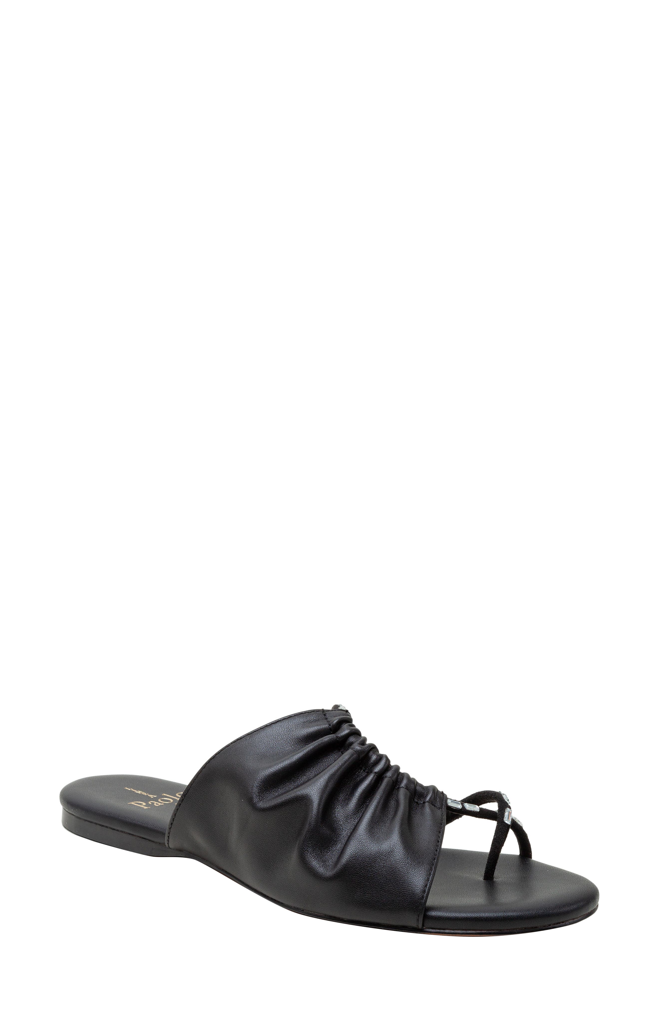 Linea Paolo Lane Toe Loop Sandal, Main, color, Black