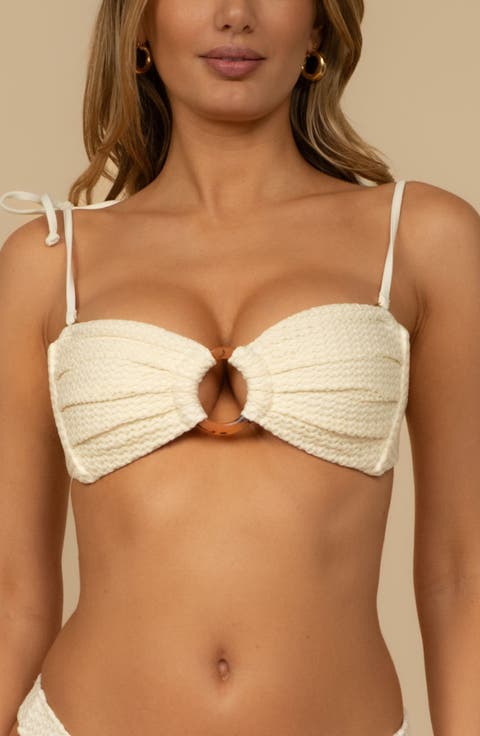 Bone Tori Tie Strap Bandeau Bikini Top