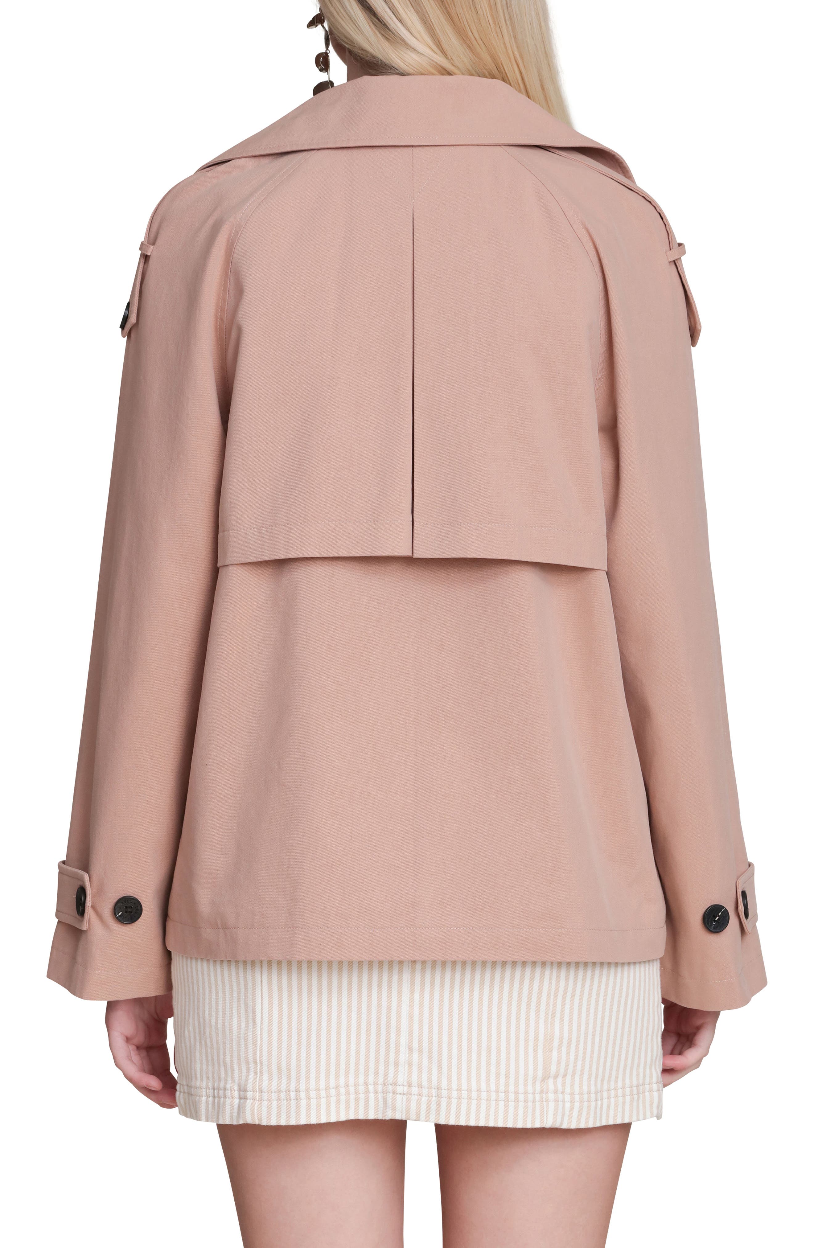 Double Breasted Short Trench Coat - image 2