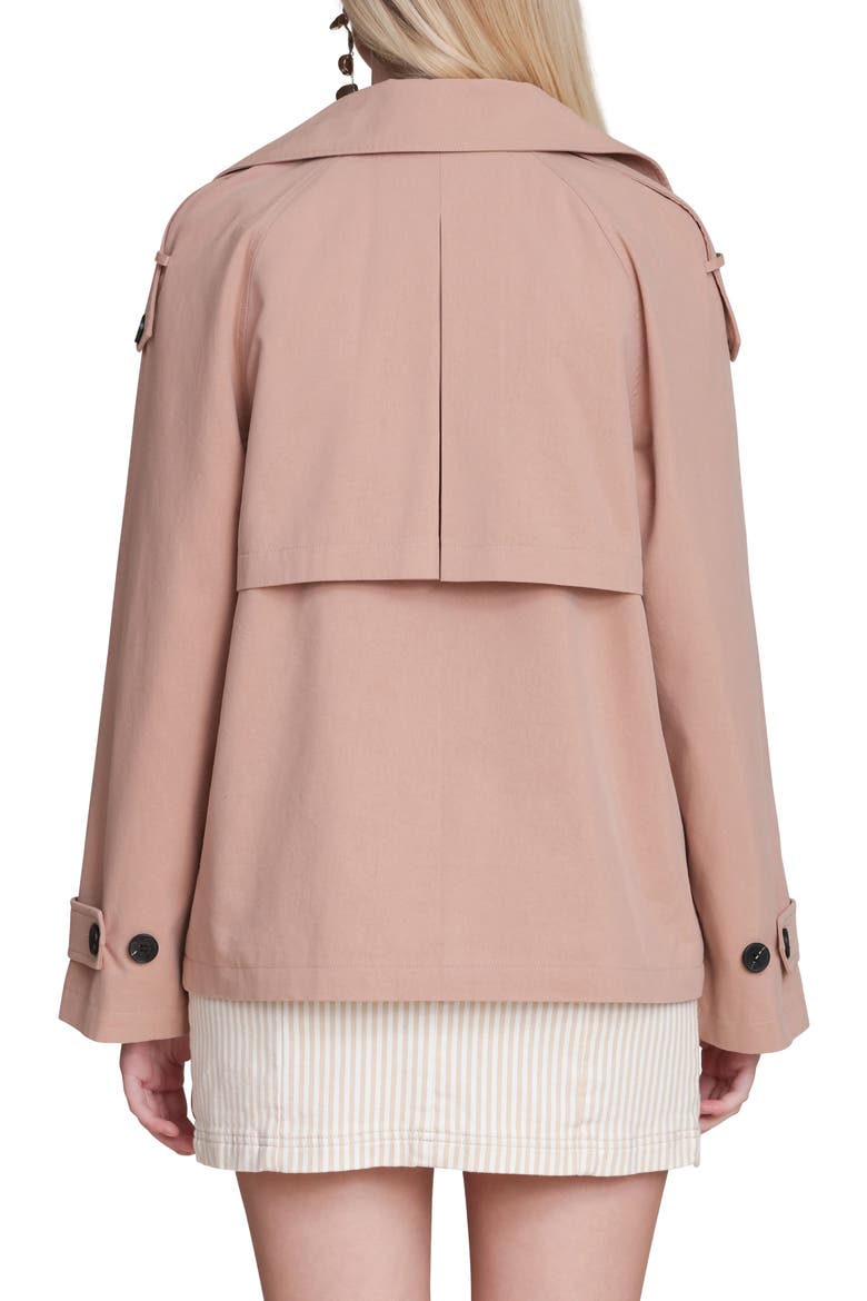 Double Breasted Short Trench Coat, Alternate, color, BISCUIT