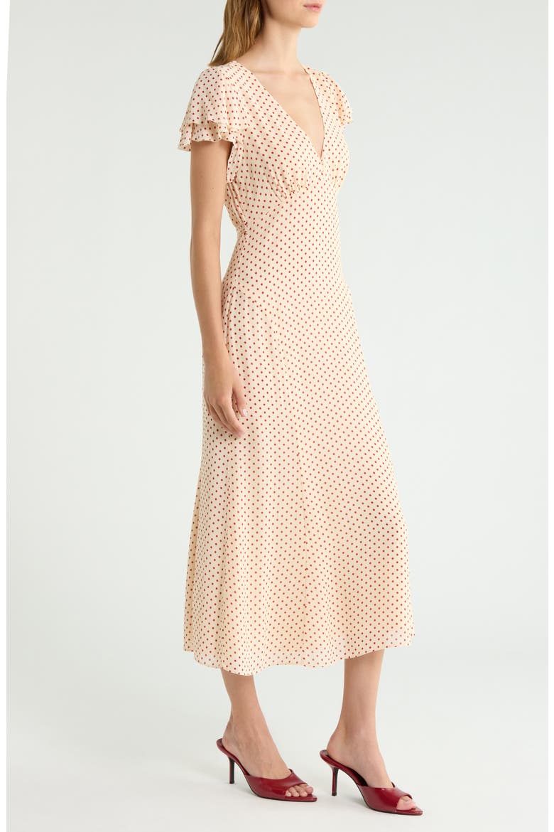 Frost Dot Flutter Sleeve Maxi Dress, Alternate, color, MARILYN DOT