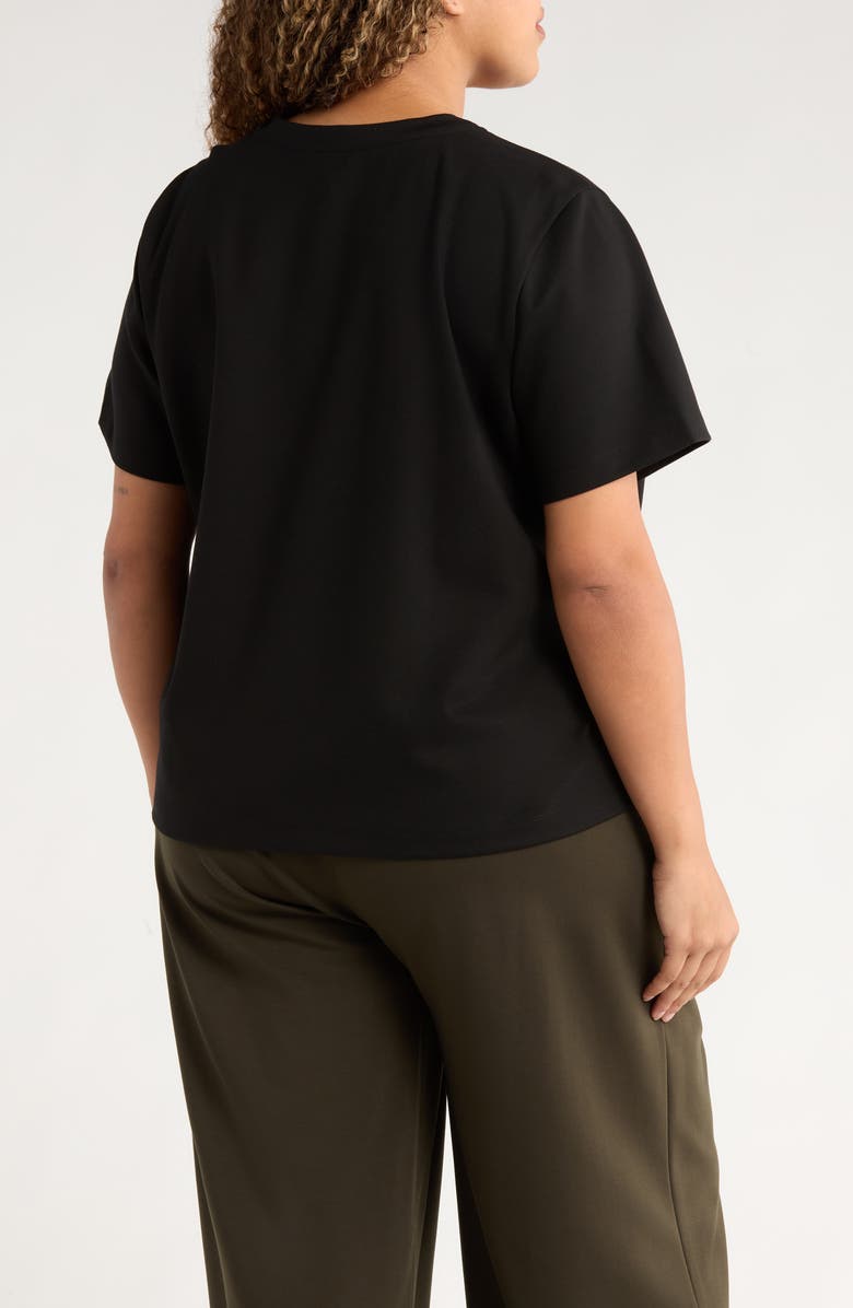 Eileen Fisher Crewneck Ponte T-Shirt, Alternate, color, Black