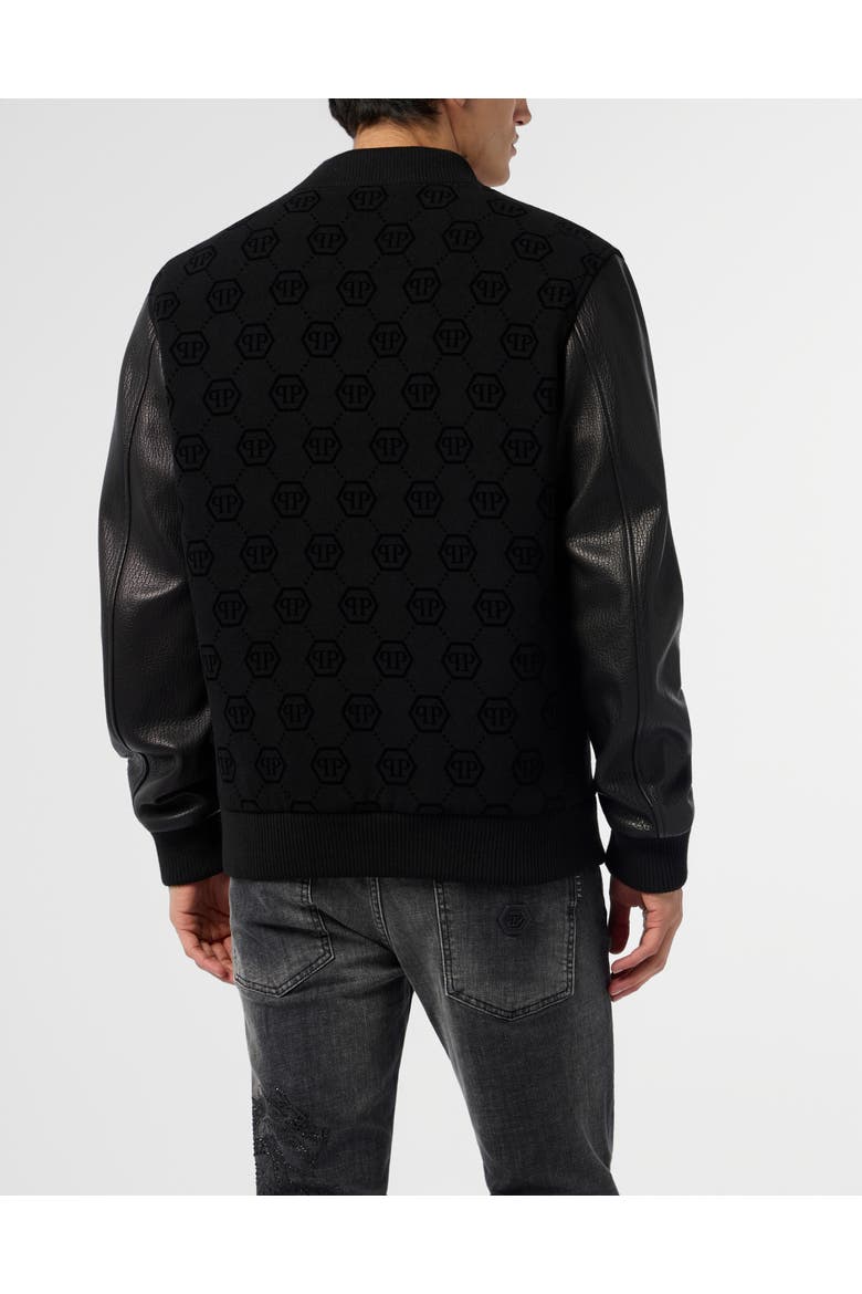 Varsity Bomber Monogram Monogram Men, Alternate, color, black