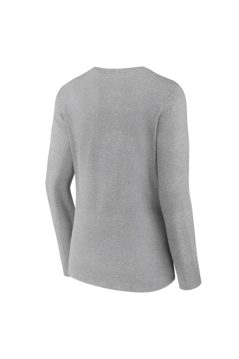 Women's Fanatics Branded Heather Gray Oregon Ducks Evergreen Campus Long Sleeve V-Neck T-Shirt, Alternate, color, Heather Gray