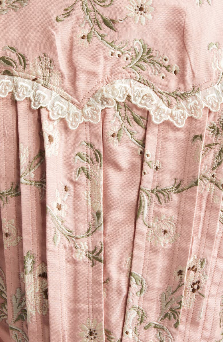 Chloé Lace Trim Taffeta Fitted Jacket, Alternate, color, 6L6 Tan Rose