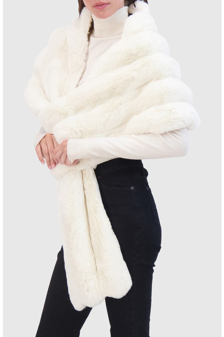 Fur-Free Chinchilla (Faux Fur) Stole, Alternate, color, WHITE CHINCH