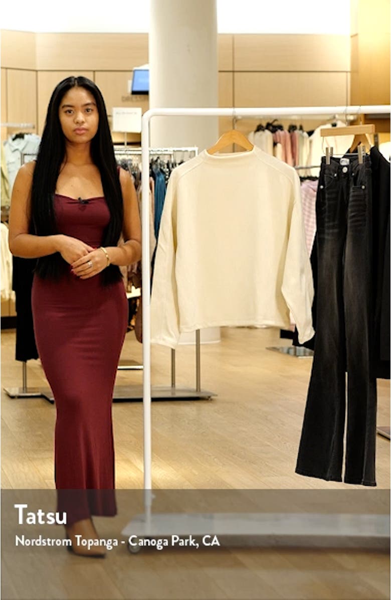 Jacquard Stripe Funnel Neck Top, sales video thumbnail