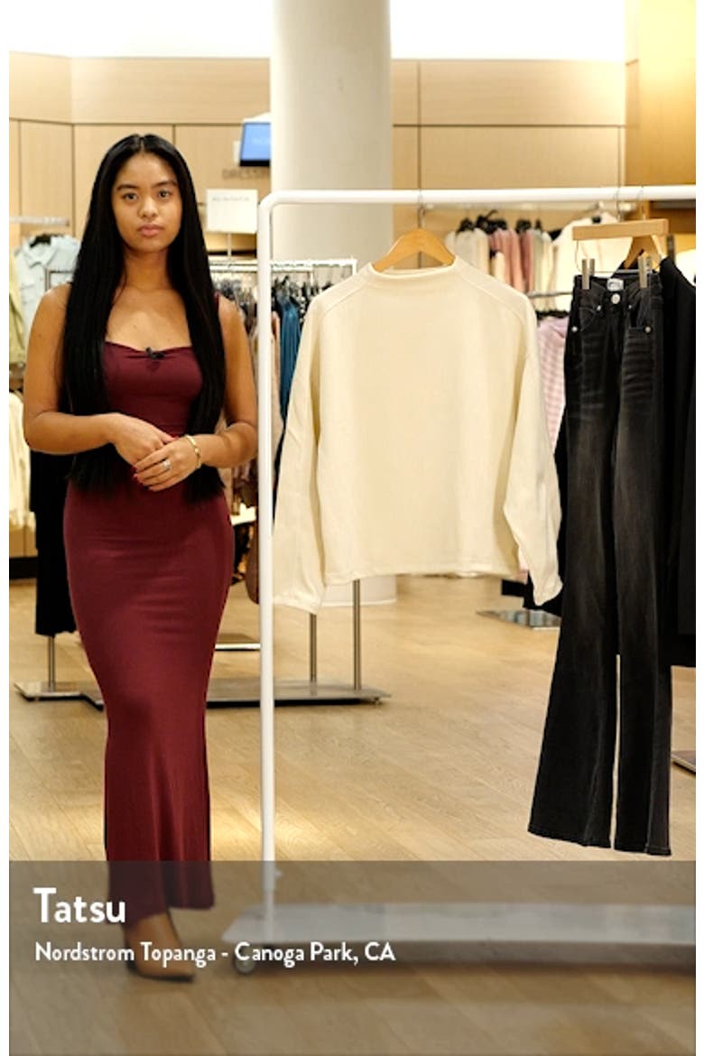 Jacquard Stripe Funnel Neck Top video