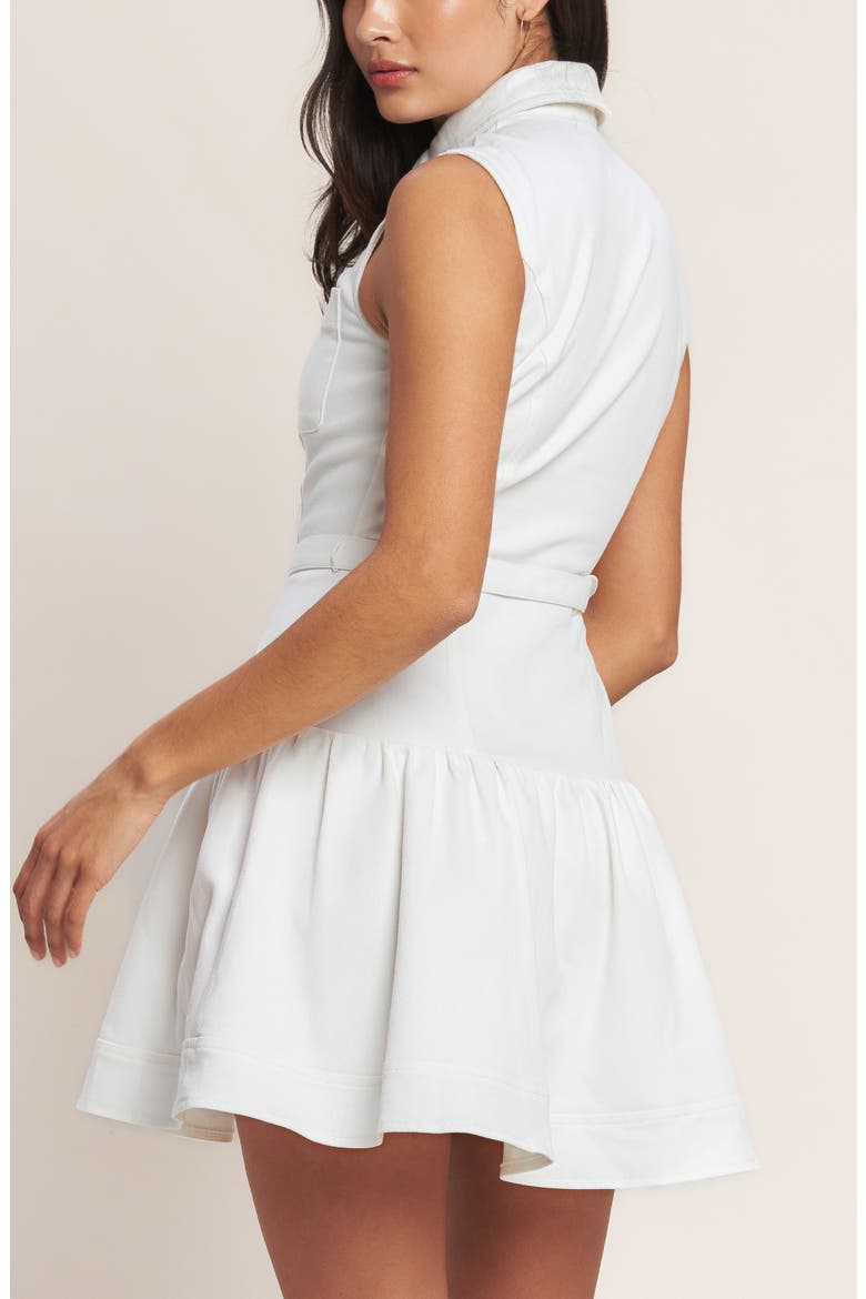 Sleeveless Denim Minidress, Alternate, color, WHITE