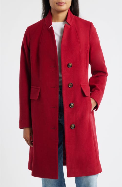 London Fog Wool Blend Coat In Red