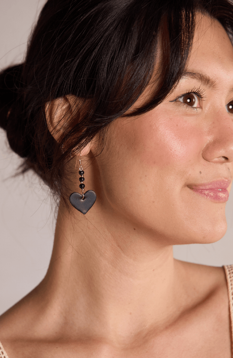 Nickel & Suede Josie Earrings, Alternate, color, Black