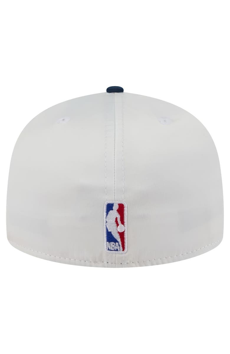 New Era Men's New Era  White/Navy Minnesota Timberwolves Throwback Satin Vintage Pin Two-Tone 59FIFTY Fitted Hat, Alternate, color, 