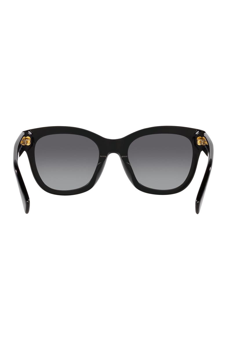 52mm Gradient Polarized Oval Sunglasses, Alternate, color, SHINY BLACK