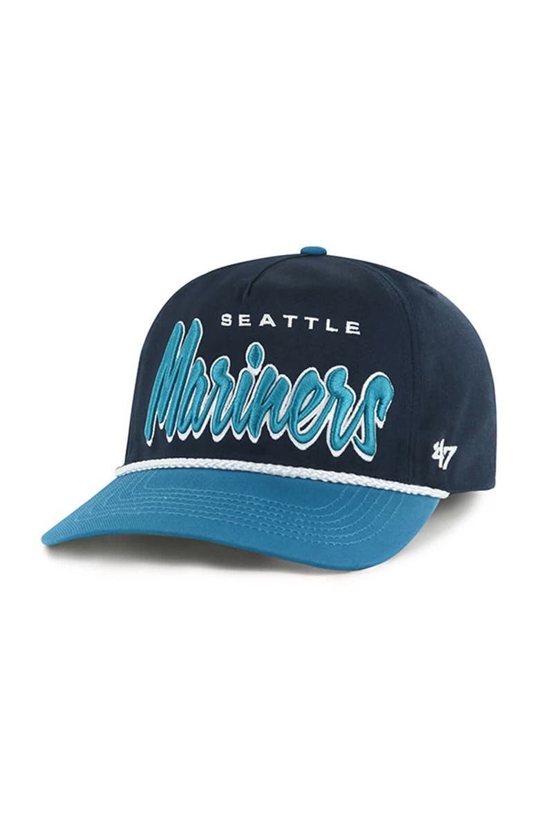 '47 Men's '47 Navy Seattle Mariners Dropshadow Rope Hitch Adjustable Hat, Alternate, color, 