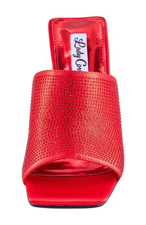 Shop Lady Couture Rhinestone Wedge Slide Sandal In Red