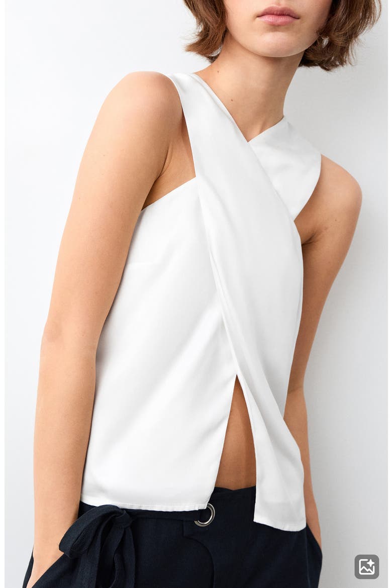 Flowy Crossover Sleeveless Top, Main, color, OFF WHITE