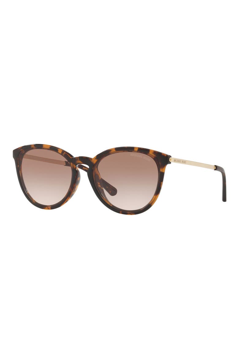 56mm Gradient Round Sunglasses, Alternate, color, DARK TORTOISE