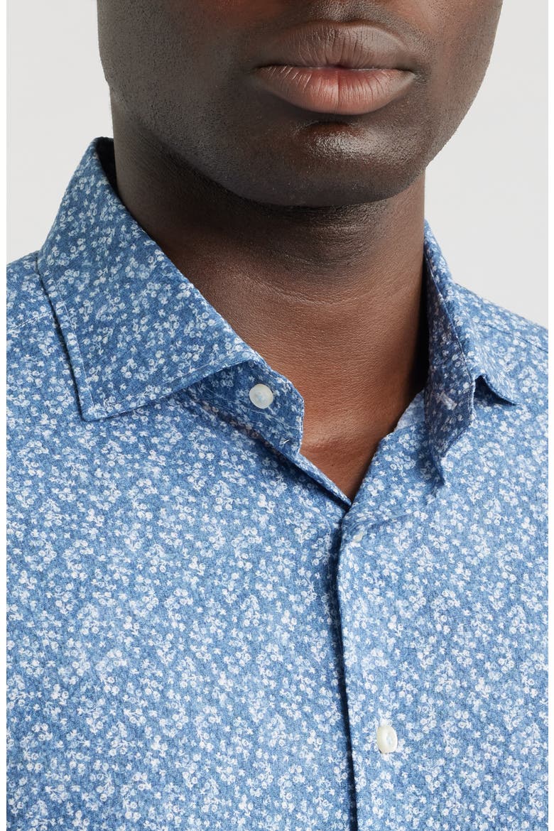 Modern Fit Floral Cotton Seersucker Dress Shirt, Alternate, color, MEDIUM BLUE
