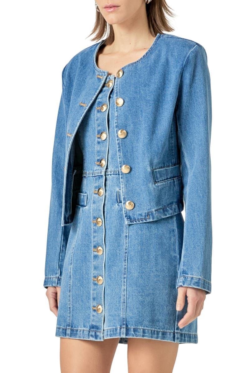 English Factory Crop Denim Jacket, Alternate, color, 