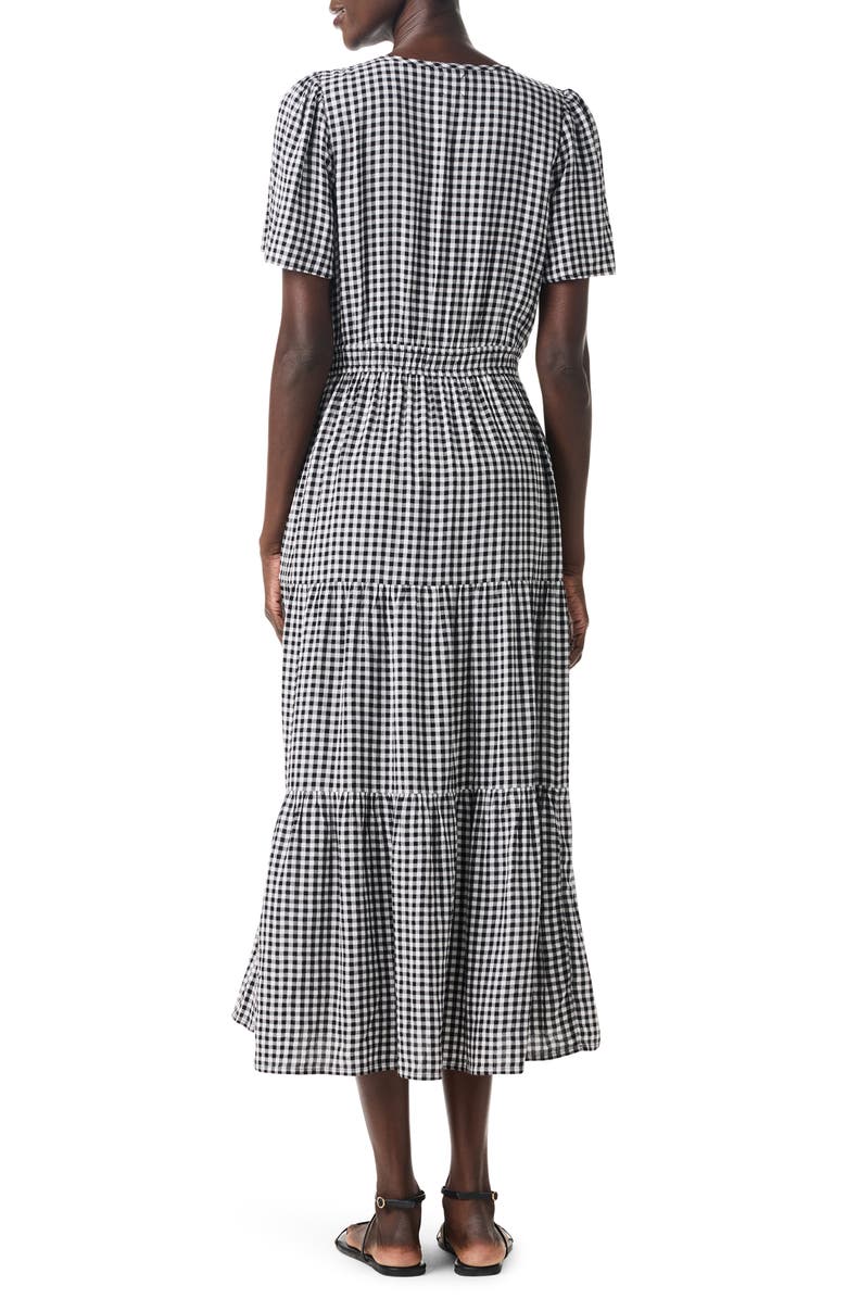 NIC+ZOE Daydream Gingham Tiered Maxi Dress, Alternate, color, Black Multi