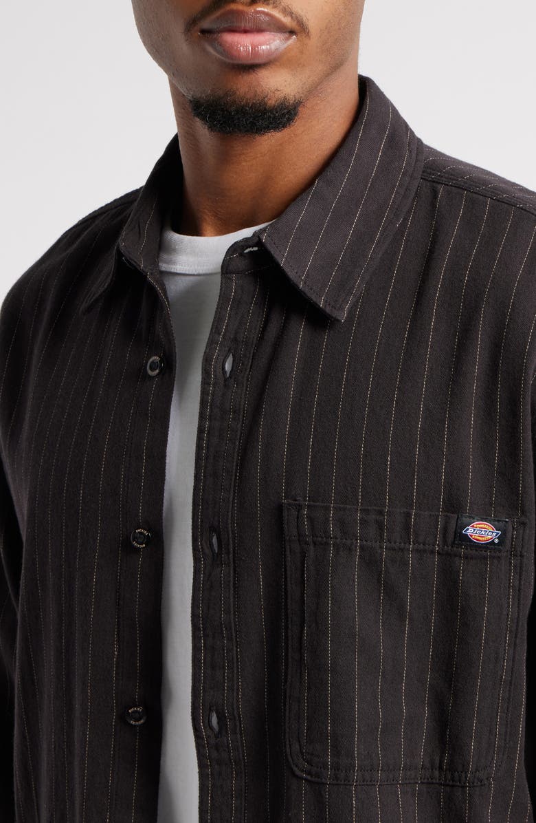 Dickies Service Stripe Button-Up Work Shirt, Alternate, color,