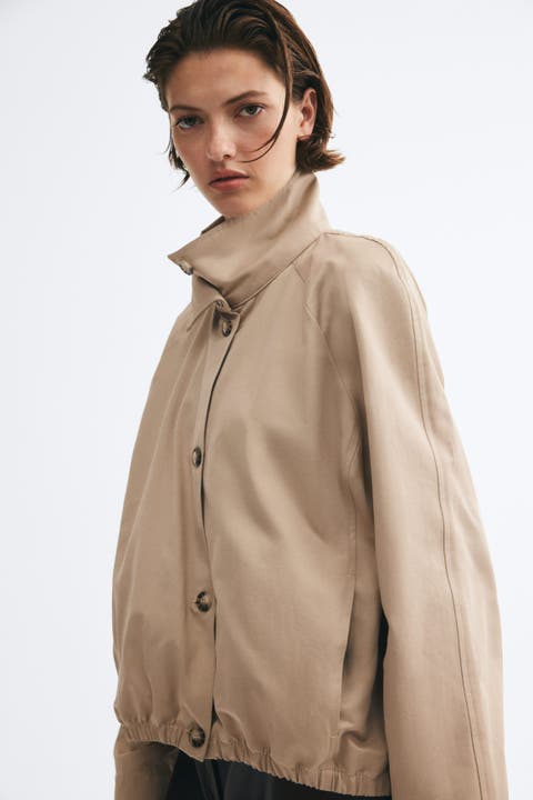 Oversized Funnel-Collar Jacket