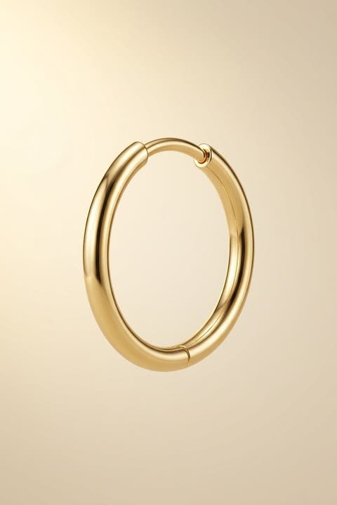 14K Gold Hoop Elegant Single Earring
