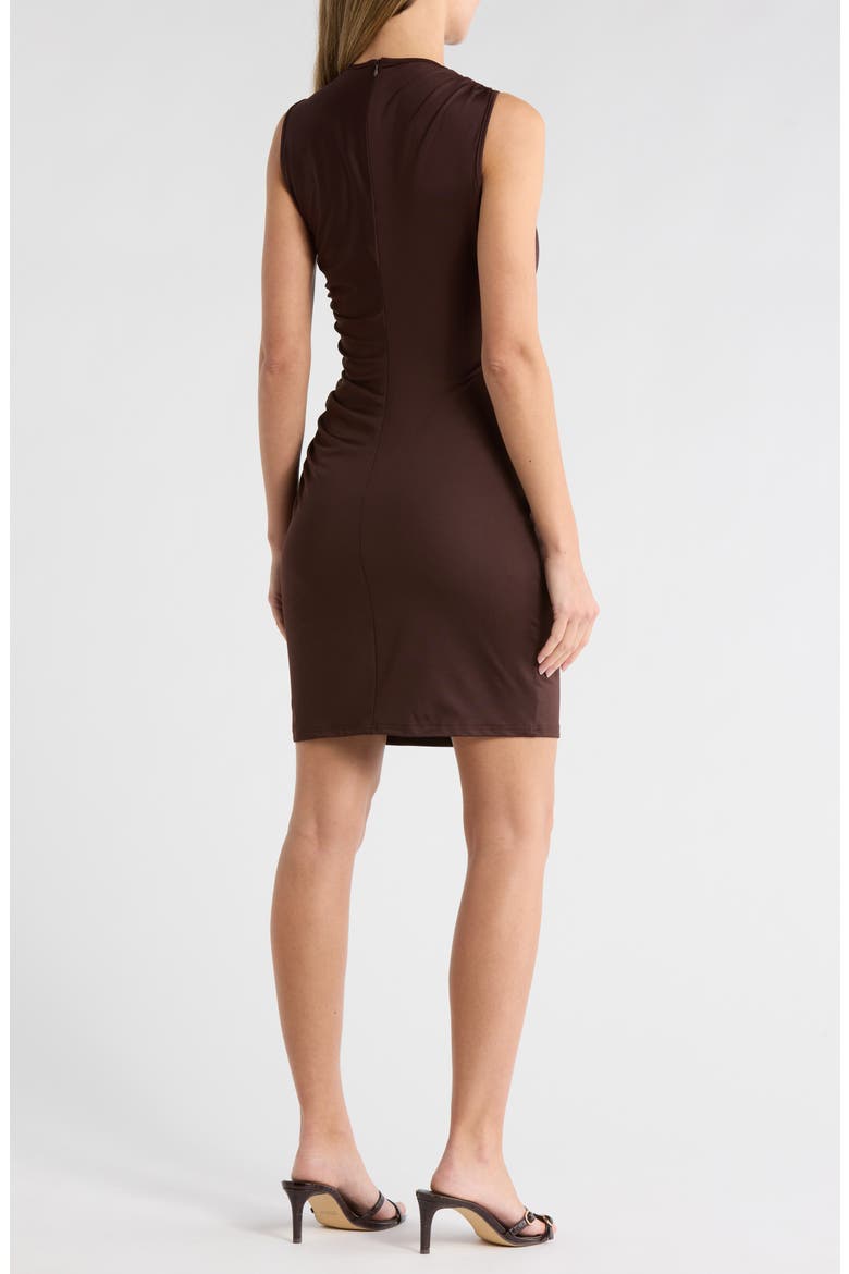 Drape Jersey Cocktail Dress, Alternate, color, BROWN