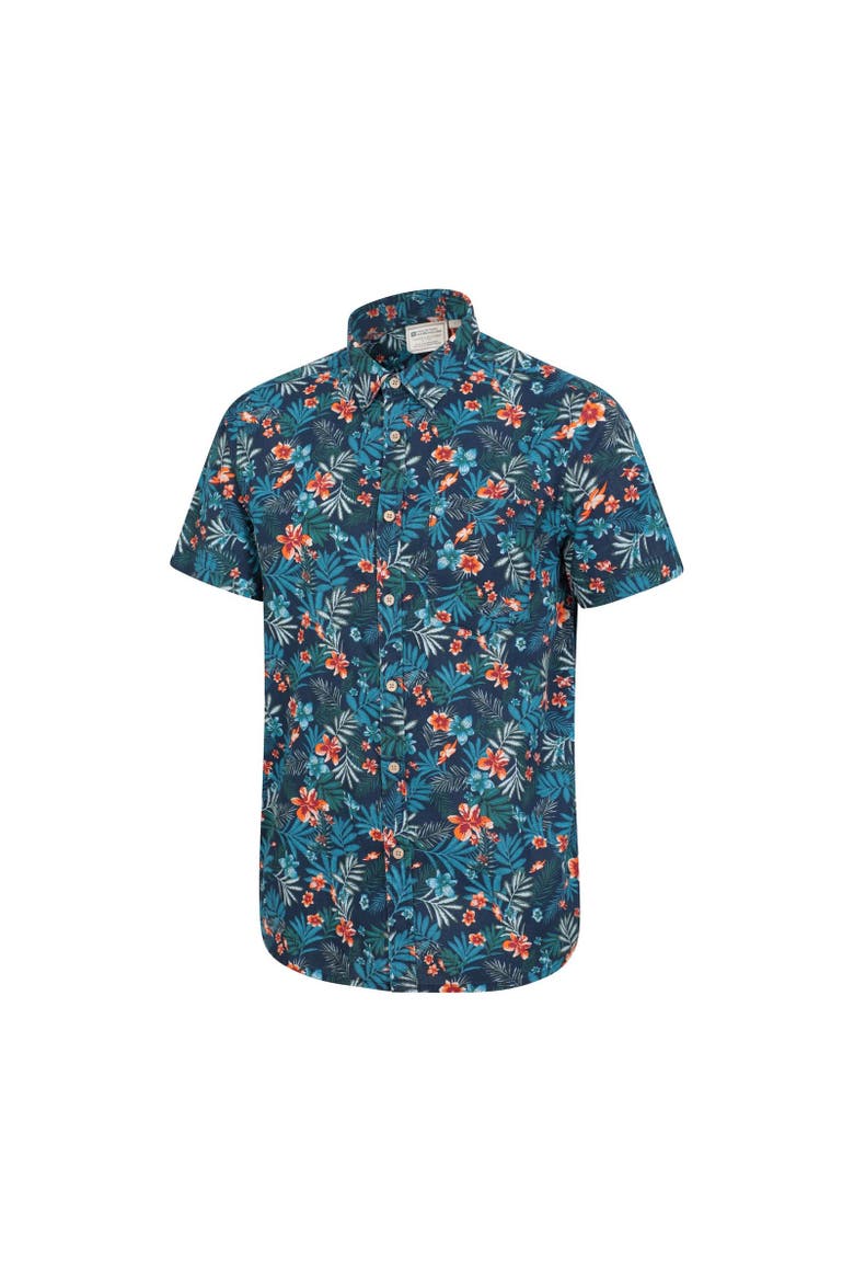 Tropical Floral Short-Sleeved Shirt, Alternate, color, Navy