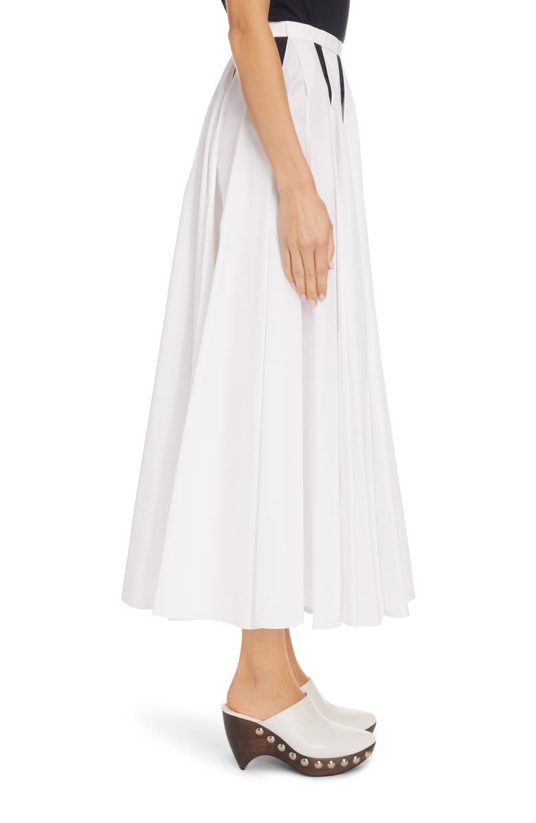 Alaïa Cutout Cotton Poplin Midi Skirt, Alternate, color, 