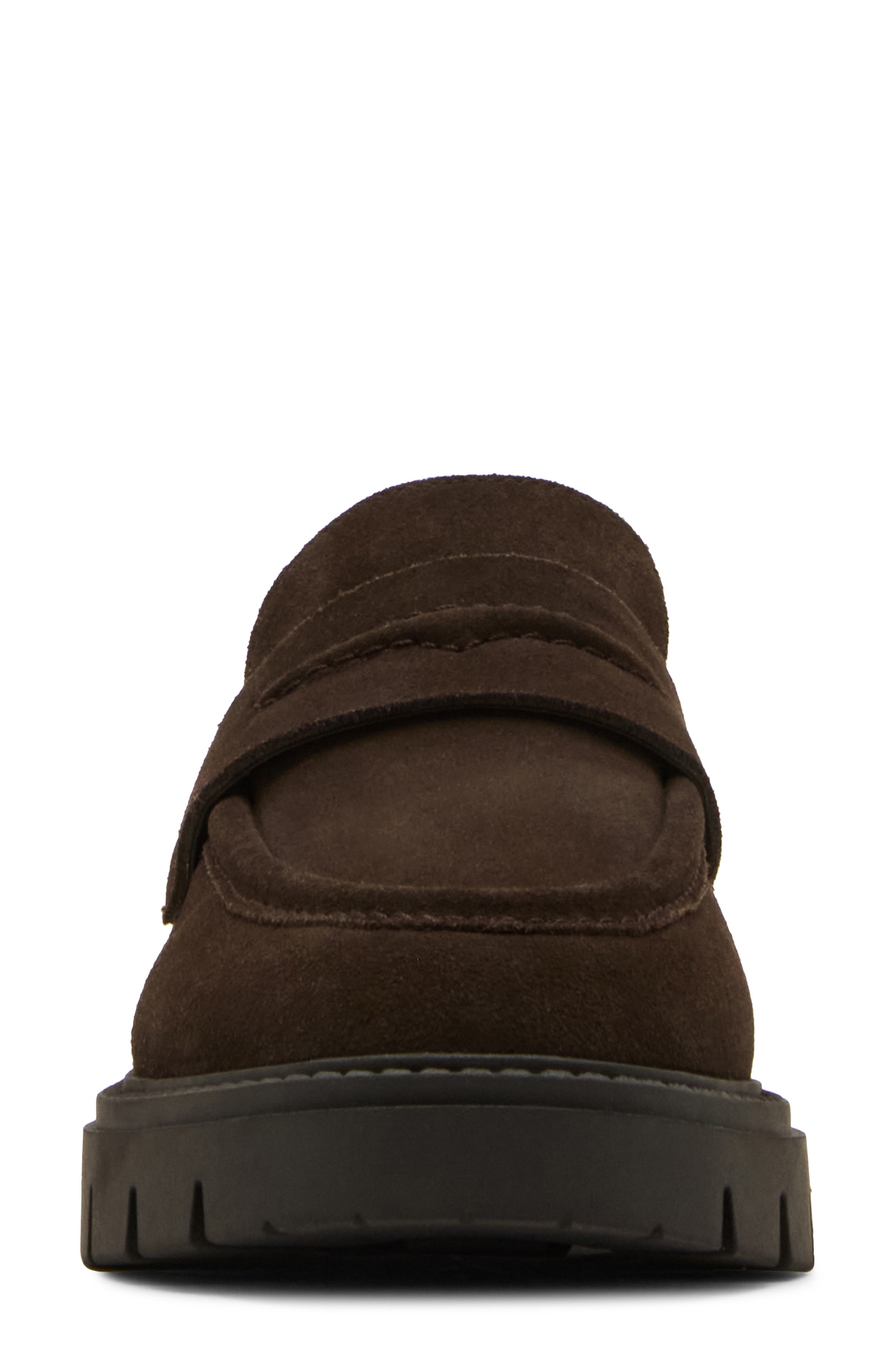 Kisha Waterproof Penny Loafer, Alternate, color, JAVA SUEDE