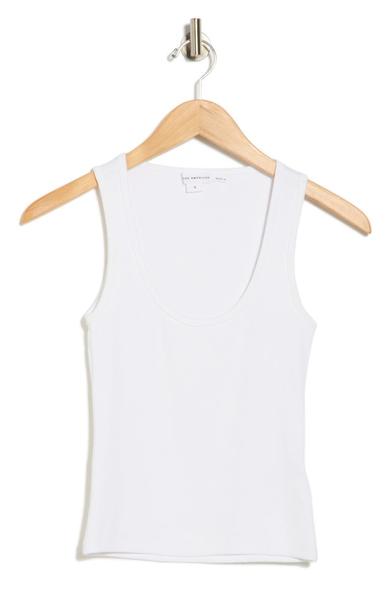 Scoop Neck Micro Rib Tank, Alternate, color, WHITE001