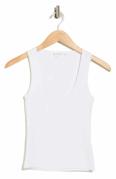 Good American Scoop Neck Micro Rib Tank