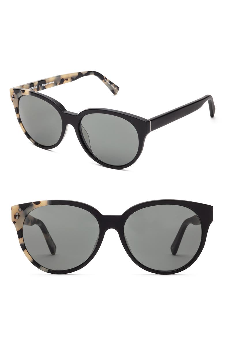 SHAUNS CALIFORNIA Roslin 55mm Polarized Round Sunglasses, Main, color, 