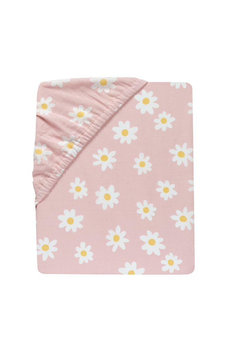 Lambs & Ivy Daisy Dreams Breathable 100% Cotton Baby Fitted Crib/Toddler Sheet, Alternate, color, Pink