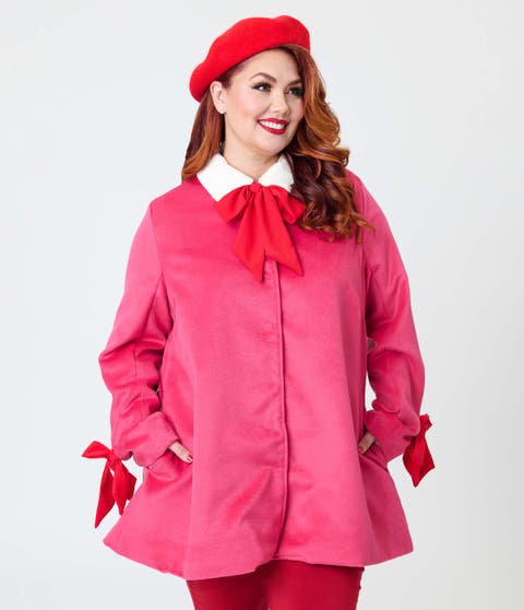 Plus Size Bow Topper Coat