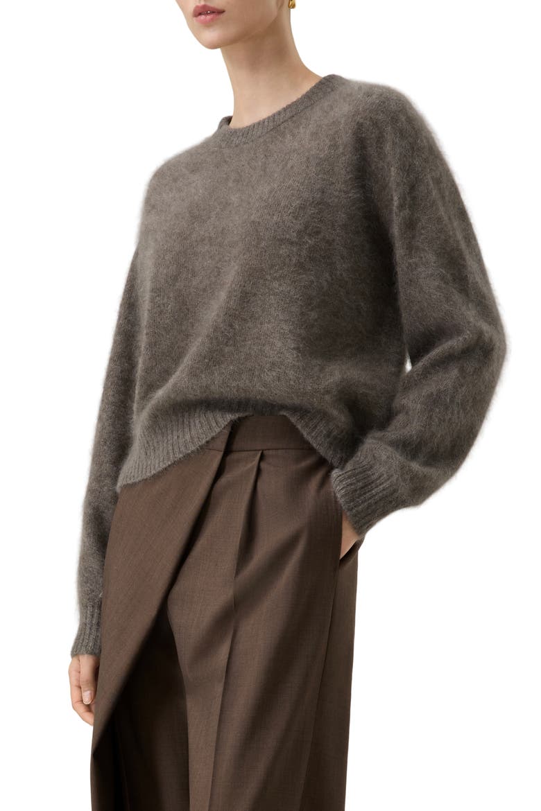 Brushed Two-Tone Seamless Cashmere Sweater, Main, color, Truffle